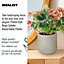 IDEALIST Plaited Style Beige Planter Table, Round Indoor Plant Pot Also Can Be Used as Hanging Planter D24 H24 cm, 10.9L