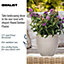 IDEALIST Plaited Style Beige Round Planter Outdoor Plant Pot D24 H23 cm, 10.4L