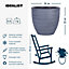 IDEALIST Plaited Style Grey Round Planter Outdoor Plant Pot D24 H23 cm, 10.4L