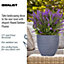 IDEALIST Plaited Style Grey Round Planter Outdoor Plant Pot D30 H28 cm, 19.8L