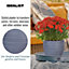 IDEALIST Plaited Style Grey Round Planter Outdoor Plant Pot D30 H28 cm, 19.8L