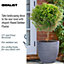 IDEALIST Plaited Style Grey Round Planter Outdoor Plant Pot D37 H34,5 cm, 37.1L