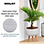 IDEALIST Plaited Style White Bowl Planter with Legs, Round Indoor Plant Pot Stand for Indoor Plants D24 H23 cm, 4.2L