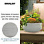 IDEALIST Ribbed Beige Light Concrete Bowl Planter D31 H12 cm, 9L