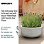 IDEALIST Ribbed Beige Light Concrete Garden Bowl Planter, Outdoor Plant Pot D44 H18 cm, 27L