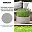 IDEALIST Ribbed Beige Light Concrete Garden Bowl Planter, Outdoor Plant Pot D44 H18 cm, 27L