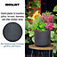 IDEALIST Ribbed Black Round Outdoor Planter D30 H30.5 cm, 21.6L
