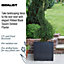 IDEALIST Ribbed Black Square Outdoor Planter H44 L44 W44 cm, 74.1L