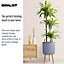 IDEALIST Ribbed Grey Cylinder Planter with Legs, Round Indoor Plant Pot Stand for Indoor Plants D37 H64 cm, 34.6L