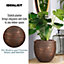 IDEALIST Row Style Bronze Round Planter, Indoor Plant Pot for Indoor Plants D27 H25.5 cm, 14L