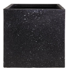 IDEALIST Square Box Black Terazzo Light Concrete Planter H40 L40 W40 cm, 66L