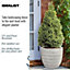 IDEALIST Straw Plaited Style White Washed Egg Garden Round Planter, Outdoor Plant Pot D36 H33.5 cm, 26L