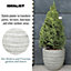 IDEALIST Straw Plaited Style White Washed Egg Garden Round Planter, Outdoor Plant Pot D36 H33.5 cm, 26L