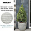 IDEALIST Straw Plaited Style White Washed Egg Garden Round Planter, Outdoor Plant Pot D43.5 H40 cm, 48L