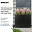 IDEALIST Tall Narrow Light Concrete Black Trough Planter H60 L70 W40 cm, 168L