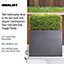 IDEALIST Tall Narrow Light Concrete Faux Lead Dark Grey Trough Planter H60 L70 W40 cm, 168L