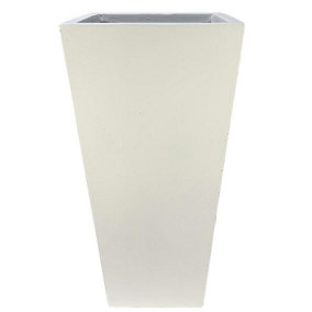 IDEALIST Tall Tapered Contemporary White Light Concrete Planter H89 L43 W43 cm, 165L