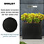 IDEALIST Tall Trough Garden Planter, Black Light Concrete Outdoor Large Plant Pot H40 L50 W20 cm, 40L