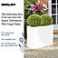 IDEALIST Tall Trough Garden Planter, White Light Concrete Outdoor Large Plant Pot H40 L50 W20 cm, 40L