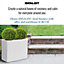 IDEALIST Tall Trough Garden Planter, White Light Concrete Outdoor Large Plant Pot H40 L50 W20 cm, 40L