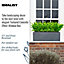 IDEALIST Textured Concrete Effect Trough Garden Planter, Grey Outdoor Large Plant Pot L70 W22.5 H23.5 cm, 37L