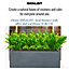 IDEALIST Textured Concrete Effect Trough Garden Planter, Grey Outdoor Large Plant Pot L70 W22.5 H23.5 cm, 37L