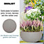 IDEALIST Textured Sand Color Concrete Effect Garden Bowl Planter, Outdoor Plant Pot D44.5 H21.5 cm, 33L