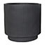 IDEALIST Vertical Ribbed Black Cylinder Outdoor Planter D45 H45 cm, 59.5L