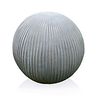 IDEALIST Vertical Ribbed Light Grey Outdoor Garden Decorative Ball D31.5 H29.5 cm