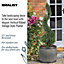IDEALIST Vertical Ribbed Vintage Style Faux Lead Dark Grey Barrel Garden Round Planter, Outdoor Plant Pot H27 L32 W32 cm, 22L