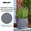IDEALIST Vertical Ribbed Vintage Style Grey Barrel Garden Round Planter, Outdoor Plant Pot H20 L24 W24 cm, 9L