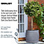 IDEALIST Vertical Ribbed Vintage Style Grey Barrel Garden Round Planter, Outdoor Plant Pot H36 L42 W42 cm, 50L