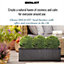 IDEALIST Vertical Ribbed Vintage Style Trough Garden Planter, Faux Lead Dark Grey Outdoor Plant Pot H30 L80 W30 cm, 72L