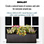IDEALIST Vertical Ribbed Vintage Style Window Flower Box Garden Planter, Dark Grey Outdoor Plant Pot H17 L60 W17 cm, 17L
