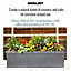 IDEALIST Vertical Ribbed Vintage Style Window Flower Box Garden Planter, Grey Outdoor Plant Pot H23 L70 W23 cm, 37L