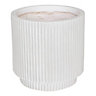 IDEALIST Vertical Ribbed White Cylinder Outdoor Planter D24 H24 cm, 7.6L