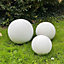 IDEALIST Vertical Ribbed White Outdoor Garden Decorative Ball D24.5 H22.5 cm