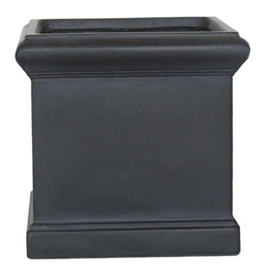 IDEALIST Victorian Flower Box Square Garden Planter, Black Light Stone