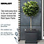 IDEALIST Victorian Flower Box Square Garden Planter, Black Light Stone Outdoor Plant Pot W35 H35 L35 cm, 42.9L