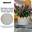 IDEALIST Wave Style Beige Egg Garden Round Planter, Outdoor Plant Pot D28 H26 cm, 16L