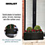 IDEALIST Window Flower Box Garden Planter, Black Terazzo Light Concrete Outdoor Plant Pot L40 W17 H17.5 cm, 12L