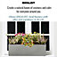 IDEALIST Window Flower Box Garden Planter, Grey Light Concrete Outdoor Plant Pot L60 W17 H17.5 cm, 18L