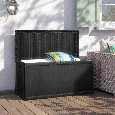idooka 336L Large Outdoor Patio Garden Deck Waterproof Plastic Storage Box Blanket Container Chest On Wheels