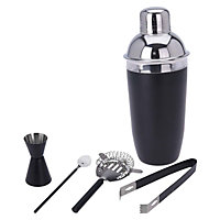 idooka Black Cocktail Set - Cocktail Shaker and Strainer Home Bar Accessories