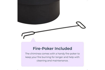 idooka Outdoor Garden Black Metal Chiminea Fire Pit Heater | DIY at Bu0026Q