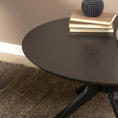 IDuncan Round Coffee Tablein Black 80x45cm