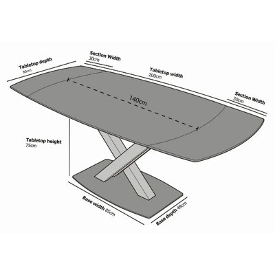 IE Nordic Rock Extendable Ceramic Dining Table (Grey) - with 4 Static ...