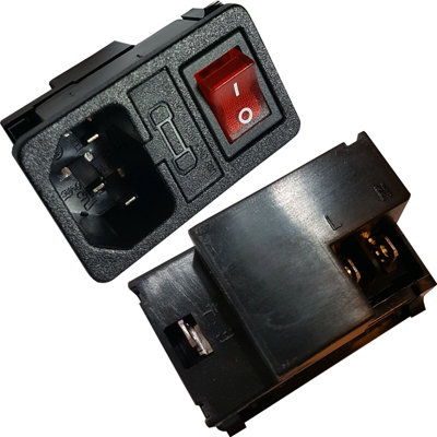 IEC C14 Switched & Fuse Power Socket 10A Snap on Panel Chassis Mount ...