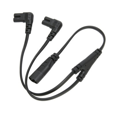 IEC320 C8 to Dual C7 Power Splitter Cable:Male to Female,1 Input&2 Outputs for Monitors&Lamps