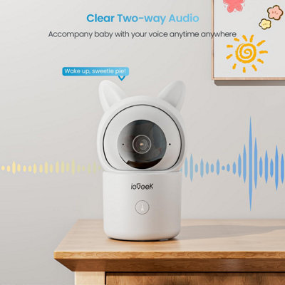Laxihub 360°Coverage Pan Tilt Home Security Cameras 2PC, 1080p Full HD Smart Baby Monitor Pet Camera with Phone APP, Night Vision, Two-way Audio, Motion Sound Detection, Works with Alexa